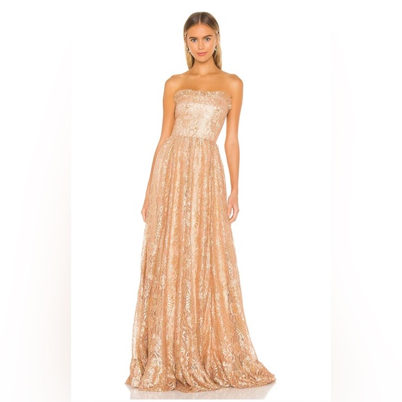 Revolve Sabina Musayev Cleo Gown in Rose Gold - Picture 1 of 8
